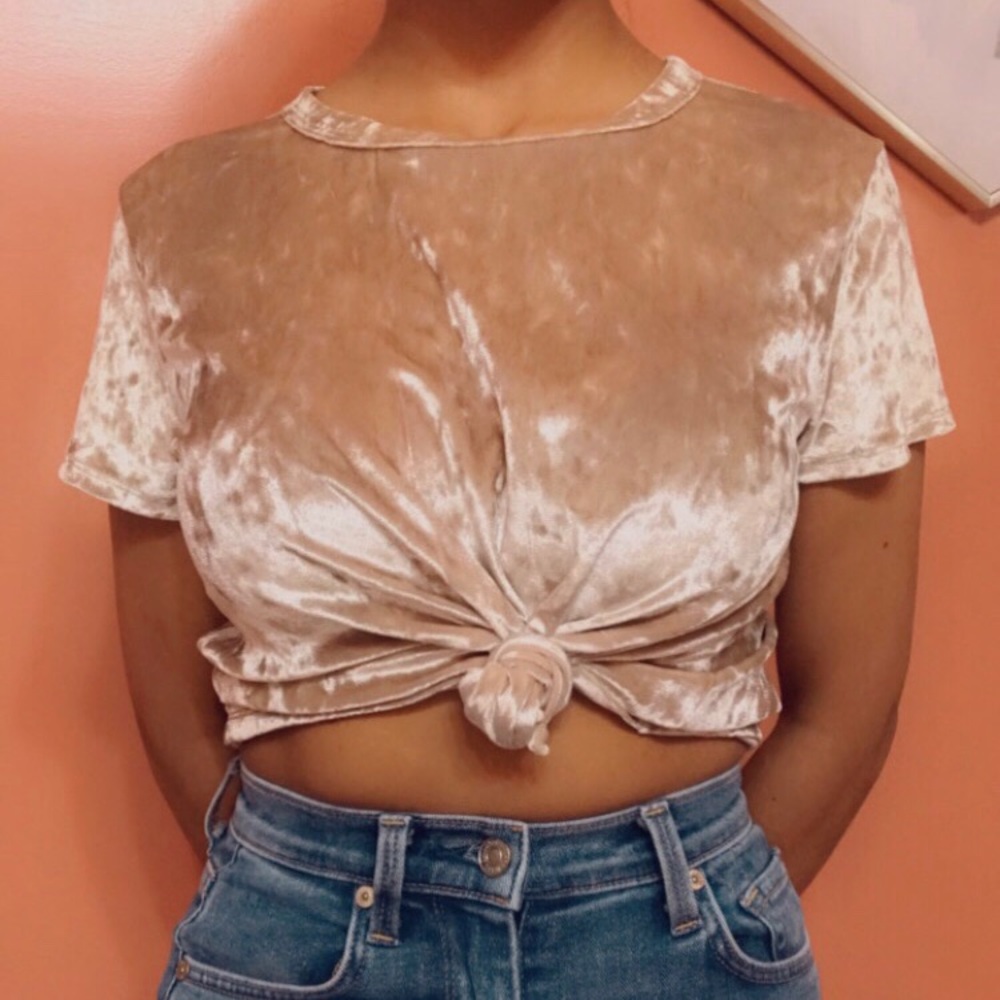 Crushed velvet tee